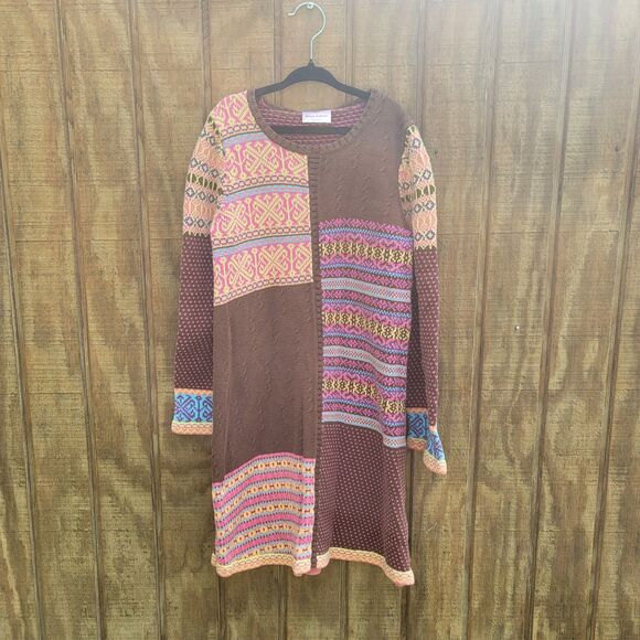 Hanna Andersson Fair Isle Patchwork Sweater Dress Girls Size 8 (HA Size 130 cm) - Picture 1 of 9